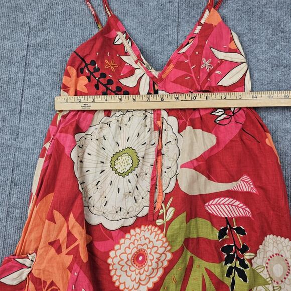 Vintage Solitaire Dress Womens Small Y2K Babydoll Tropical Floral Boho Sundress - Picture 2 of 5